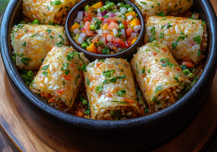 Rollitos Crujientes de Verduras con Papel de Arroz