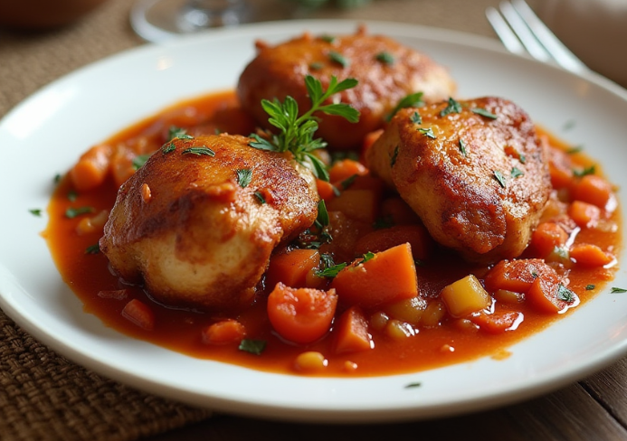 Pollo a la cazadora