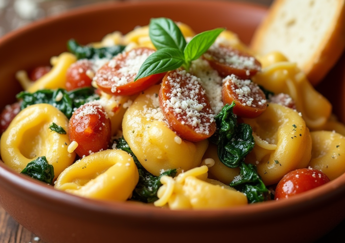 Tuscan Tortellini: Una Receta Cremosa y Deliciosa Que Debes Probar