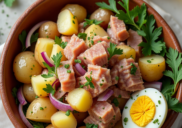 ensalada de patata y atún