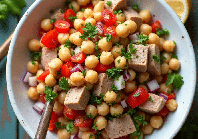 Ensalada de garbanzos y atún