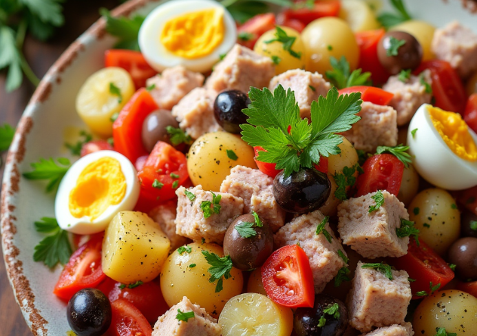 ensalada de patata y atún