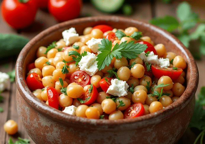 Ensalada mediterránea de garbanzos