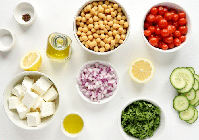 Ensalada mediterránea de garbanzos