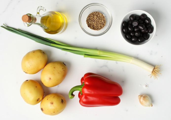 ensalada de patata y pimiento