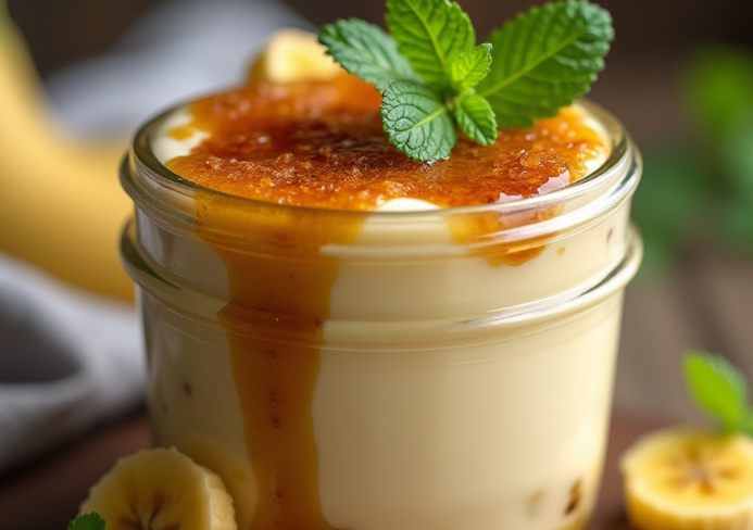 crema de plátano caramelizado