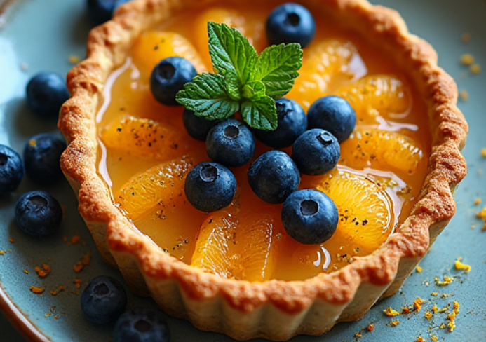 Tarta de Arándanos y Naranja
