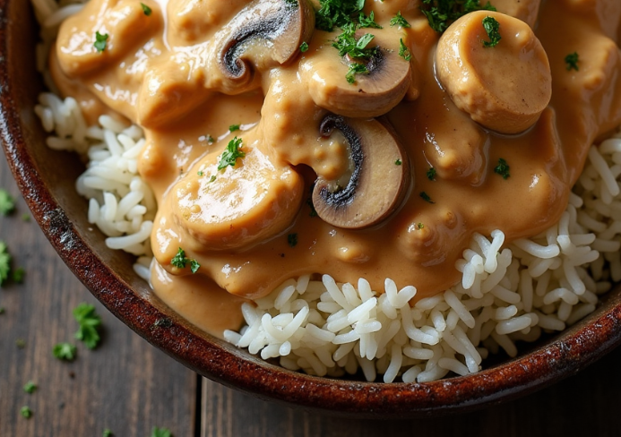 Strogonoff de pollo