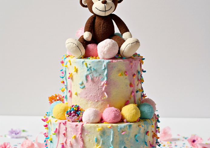Tarta de Chuches con Peluche Mono