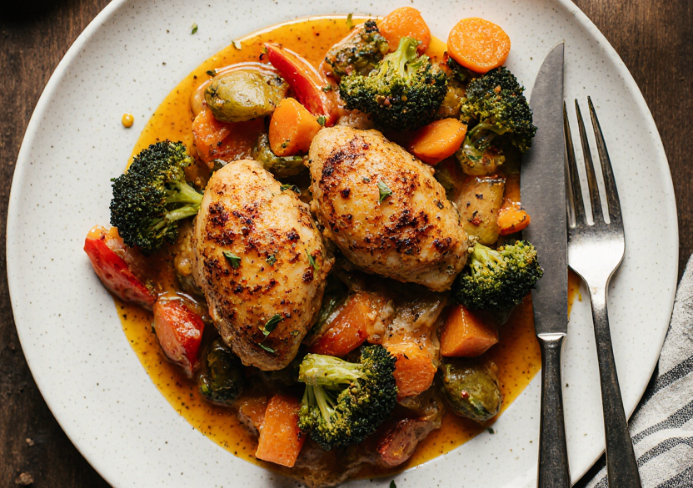 pollo con verduras