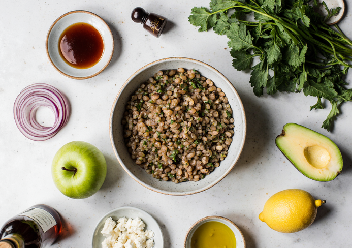 ensalada de lentejas y manzana