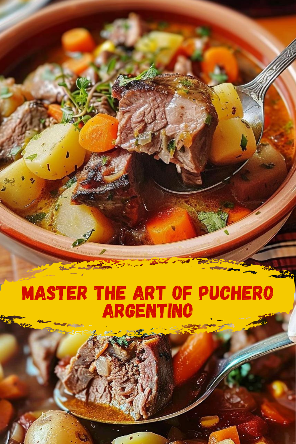 Puchero para Reuniones Familiares Puchero argentino servido en una reunión familiar