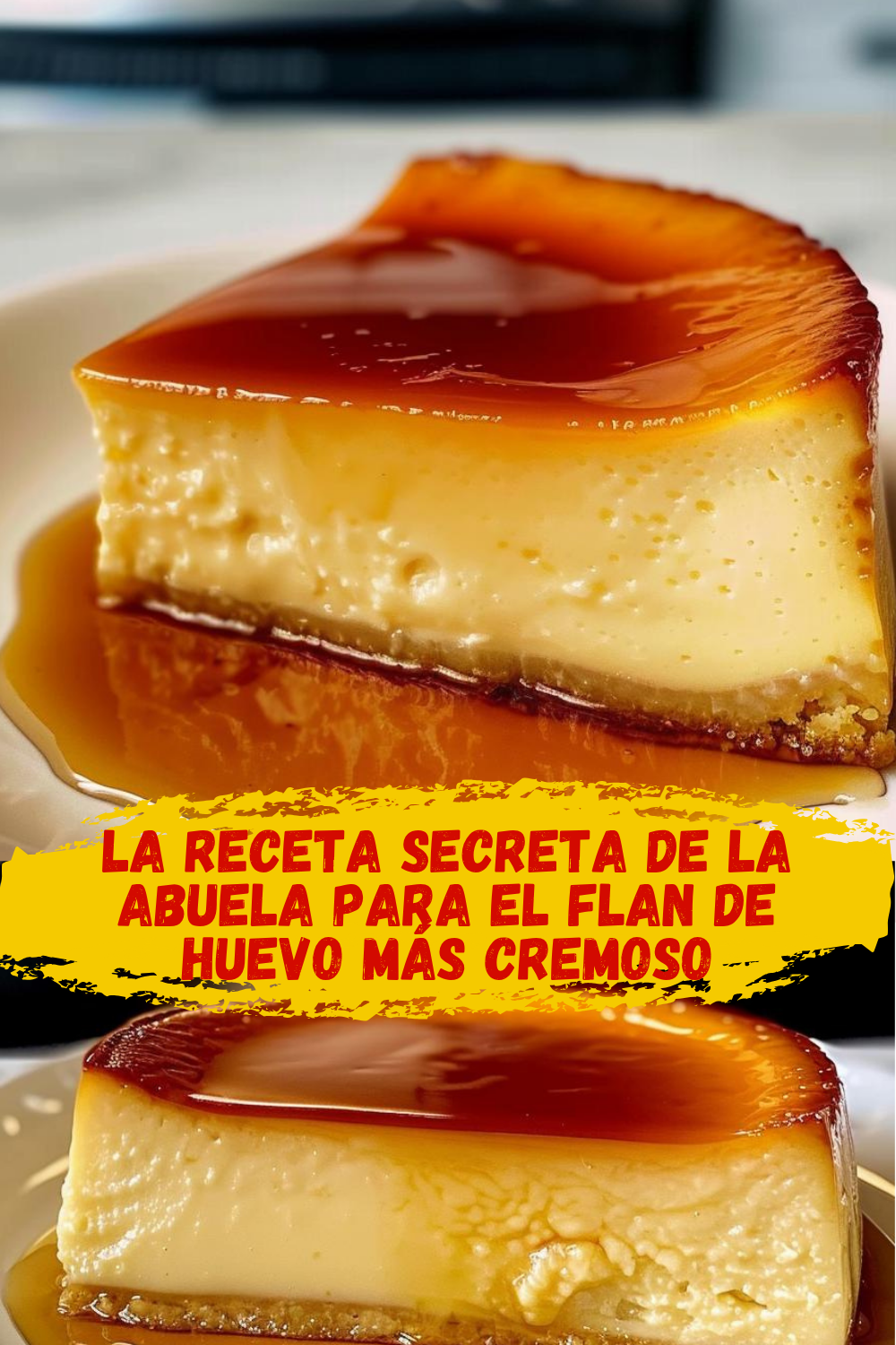 Porciones de Flan Casero Flan de Huevo Casero Receta Dela Abuela servido en porciones