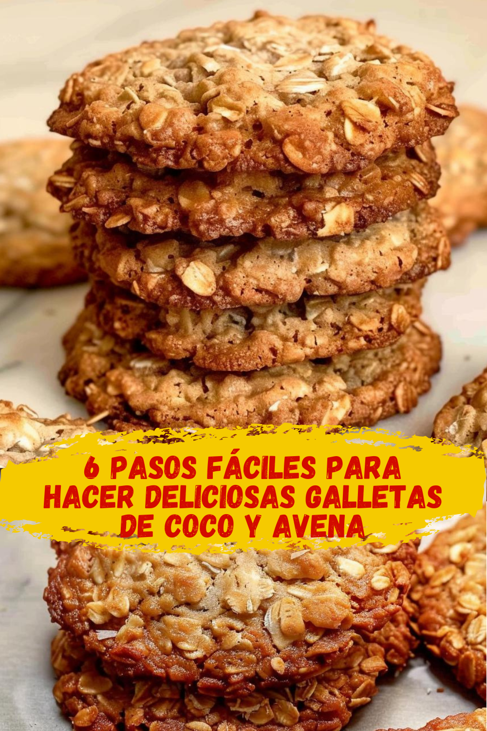 Galletas de avena y coco recién horneadas