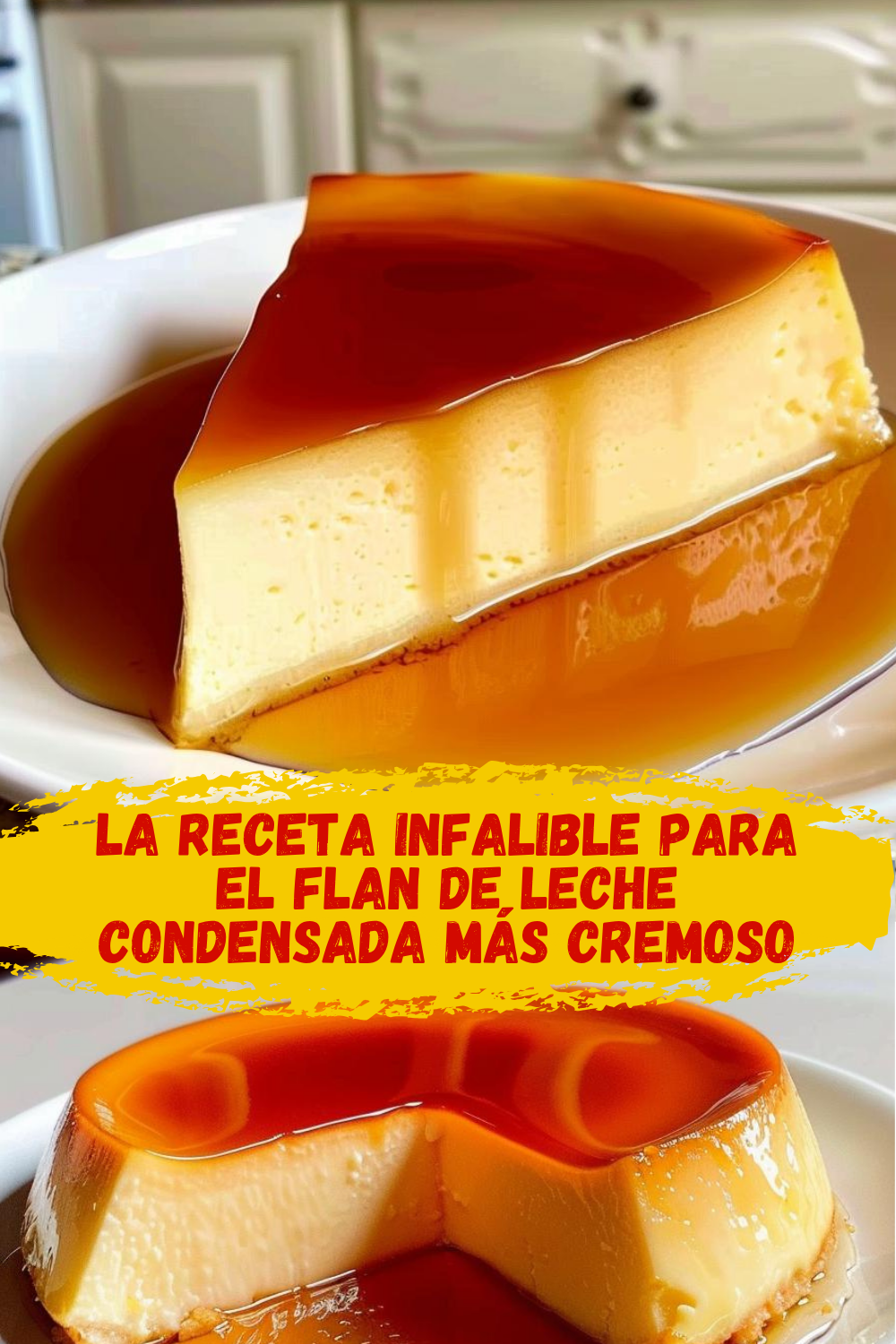 Flan casero de leche condensada enfriando