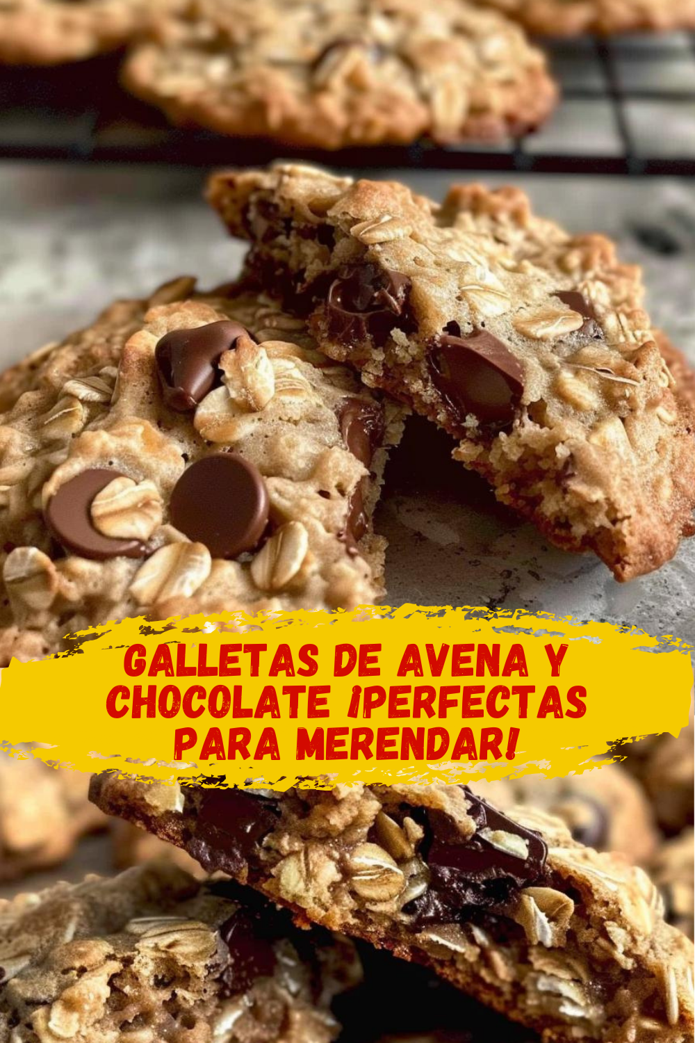 Galletas de avena y chips de chocolate con trozos de nuez