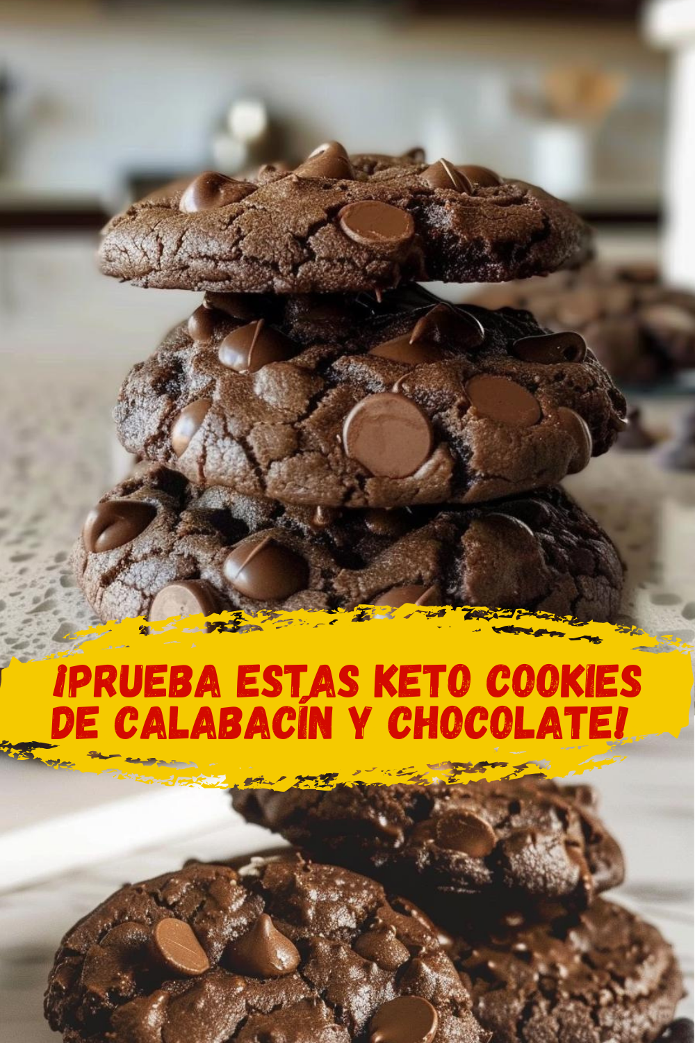Cookies KETO de chocolate y calabacín Cookies sin azúcar de calabacín y chocolate para la dieta KETO