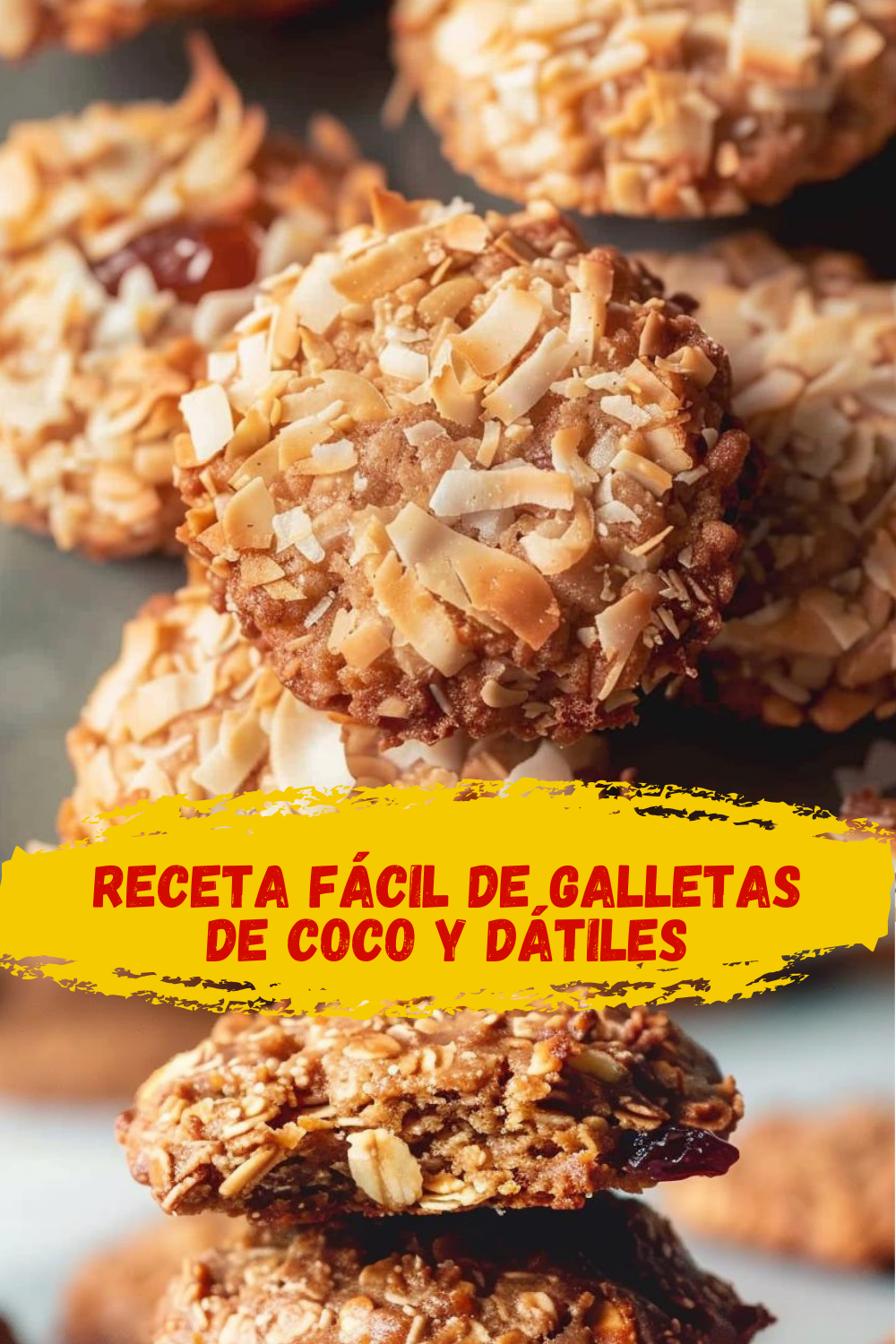 Receta Simple: Galletas de Coco y Dátiles Receta sencilla de galletas de coco y dátiles