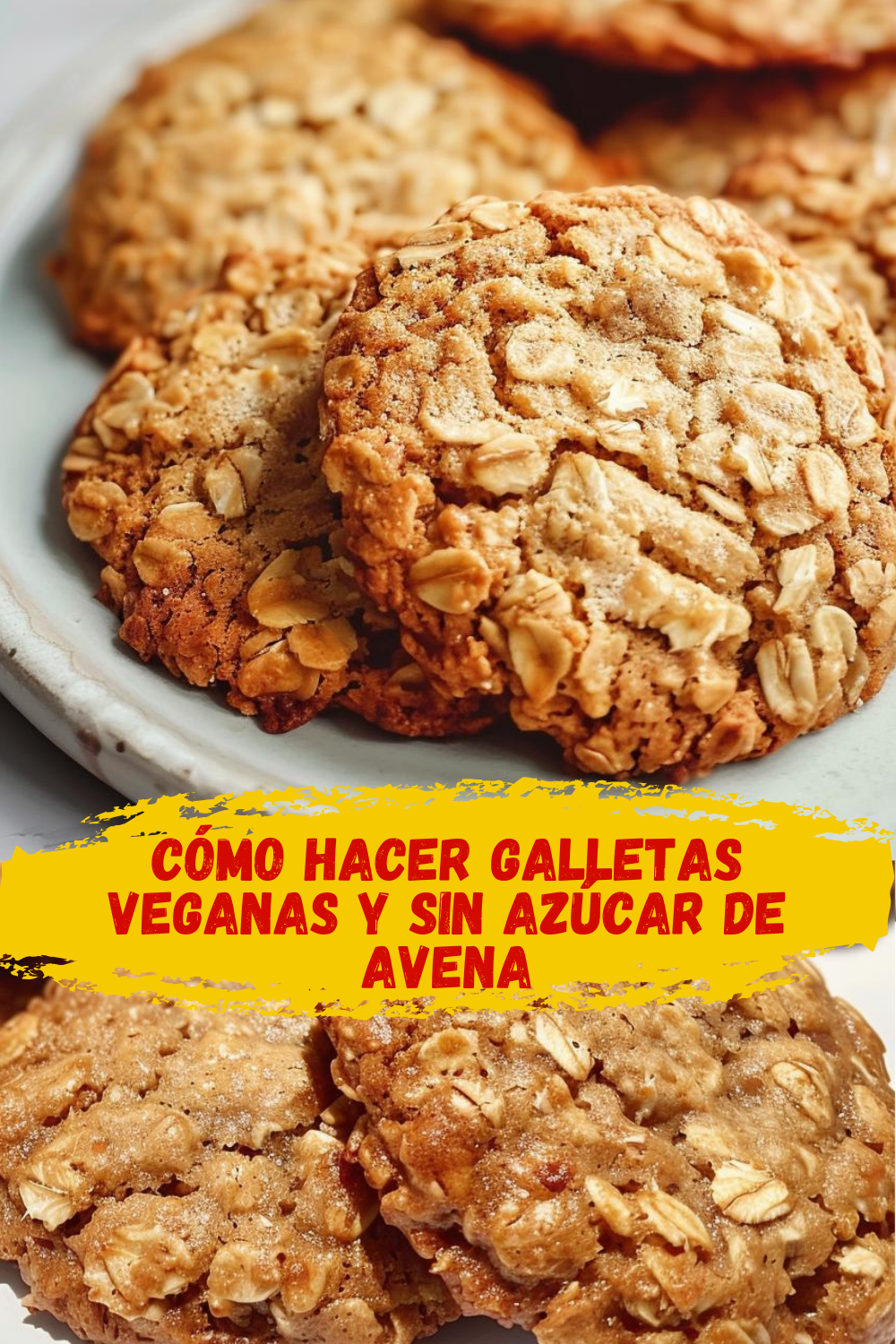 Galletas de avena para el desayuno Galletas saludables VEGANAS y SIN AZÚCAR de avena listas para servir