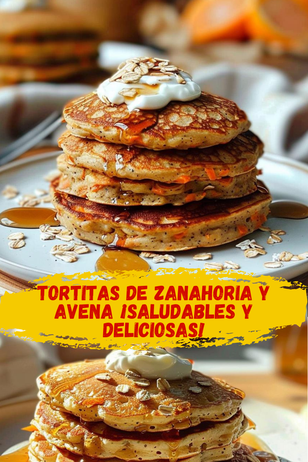 Presentación de tortitas nutritivas de avena con zanahoria