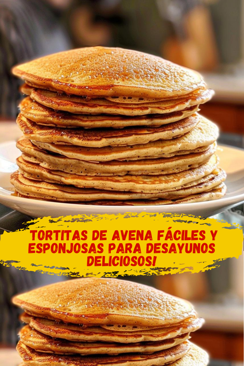 Tortitas de avena simples decoradas con miel y nueces