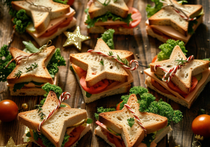 Mini Sándwiches Navideños