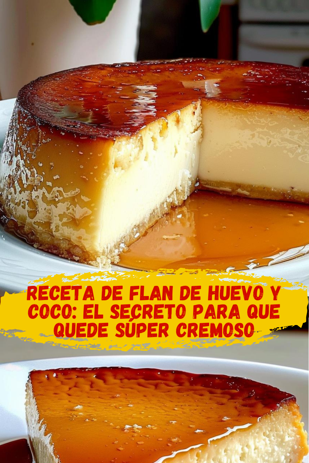 Ingredientes frescos para preparar flan de huevo y coco