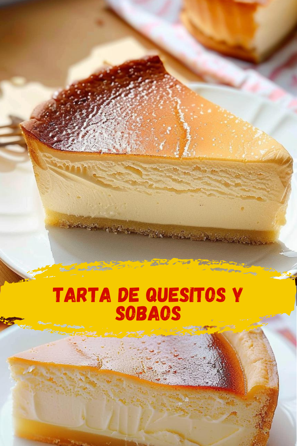 Sobao y quesito con toque dulce Rebanada de tarta de quesitos y sobaos con mermelada