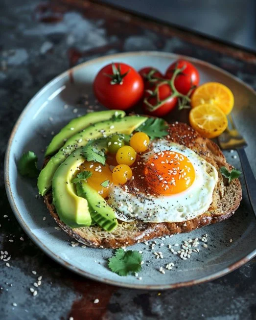 Plato de desayunos saludables con frutas, avena y yogurt.