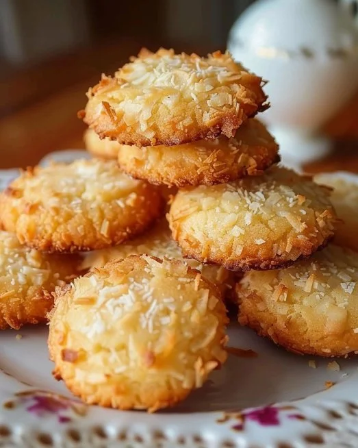 Galletas de coco y limón frescas y esponjosas listas para degustar