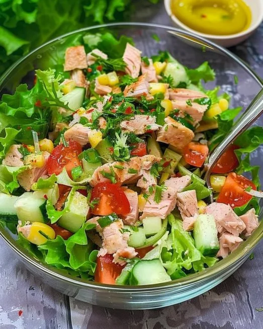 Deliciosa ensalada en la mesa, el plato que no quedó nada.