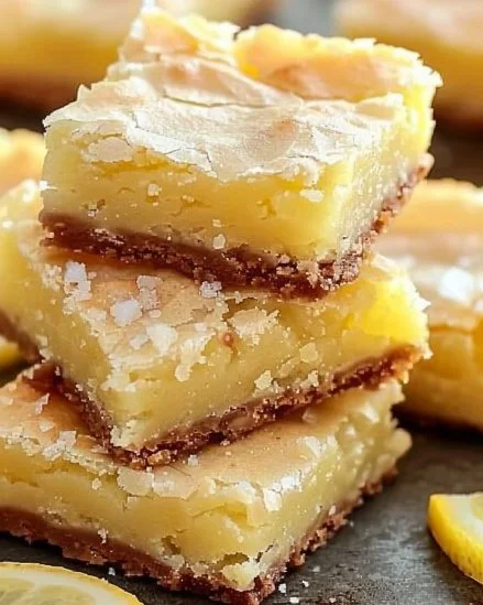Deliciosos brownies de limón decorados con glaseado de cítricos