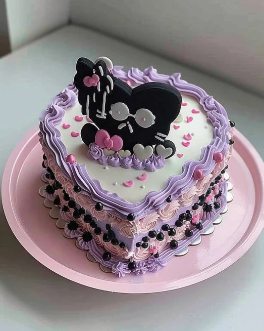Tarta Hello Kitty decorada para cumpleaños, estilo divertido y delicioso.