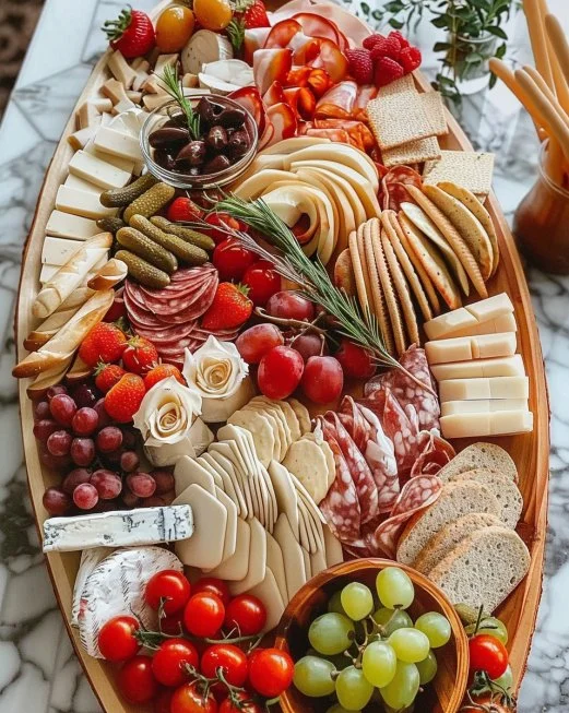 Plato de charcuterías variadas para un brunch gourmet