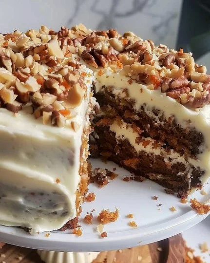 Deliciosa tarta de zanahoria, mejor receta con ingredientes frescos y especias.