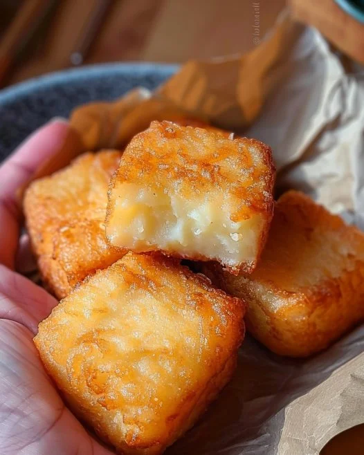 Plato de Leche Frita con canela y azúcar, un clásico postre español.