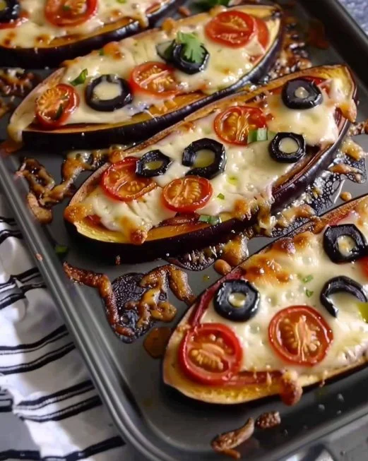 Paninis de berenjena preparados y listos para servir