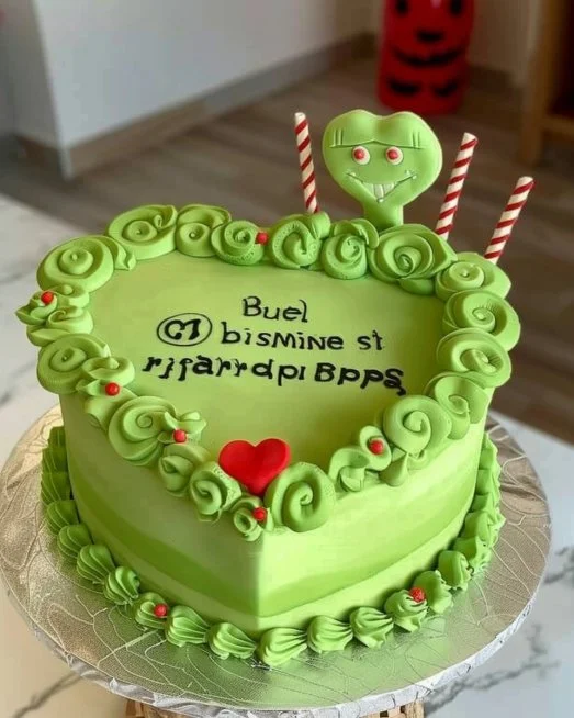 Pastel shrek colorido y divertido, ideal para celebraciones y fiestas infantiles.