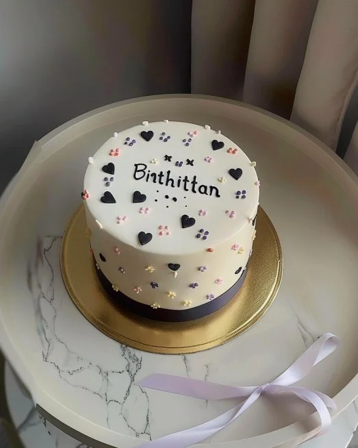 Torta de cumpleaños decorada con velas y glaseado colorido