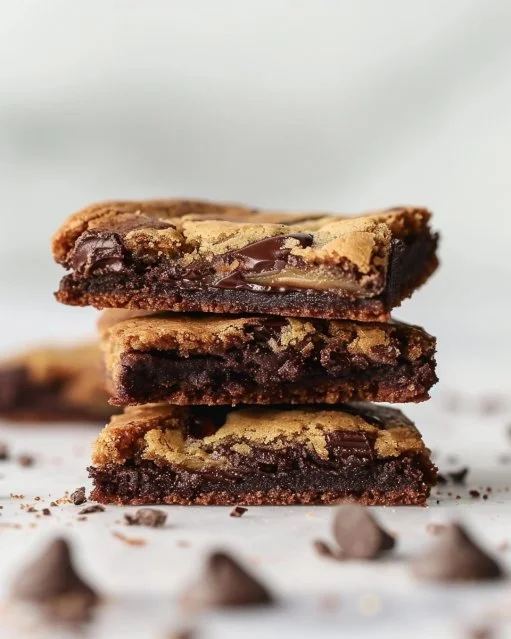 Deliciosos brookies que combinan brownies y galletas, postre perfecto.