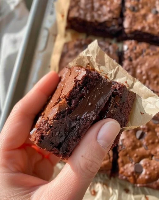 Deliciosos brownies de chocolate recién horneados, perfectos para disfrutar.