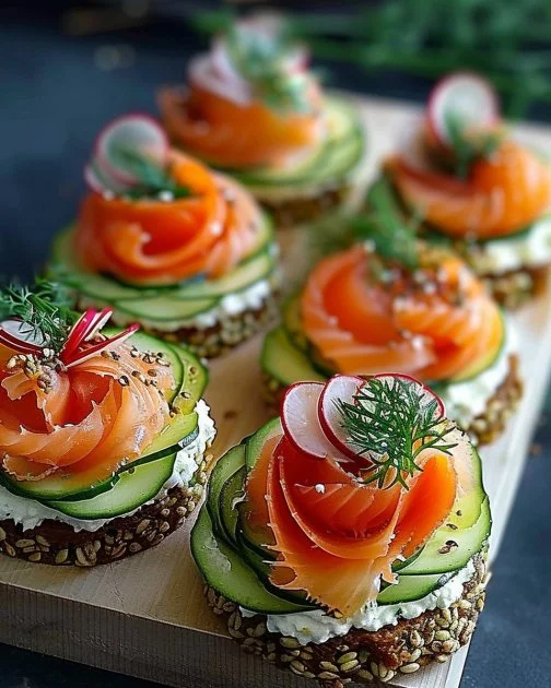 Canapés coloridos para eventos y celebraciones