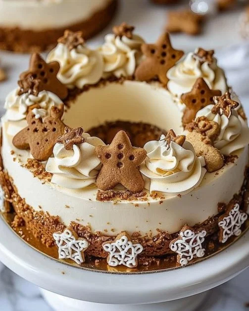 Deliciosa cheesecake de jengibre con especias y una base crujiente.