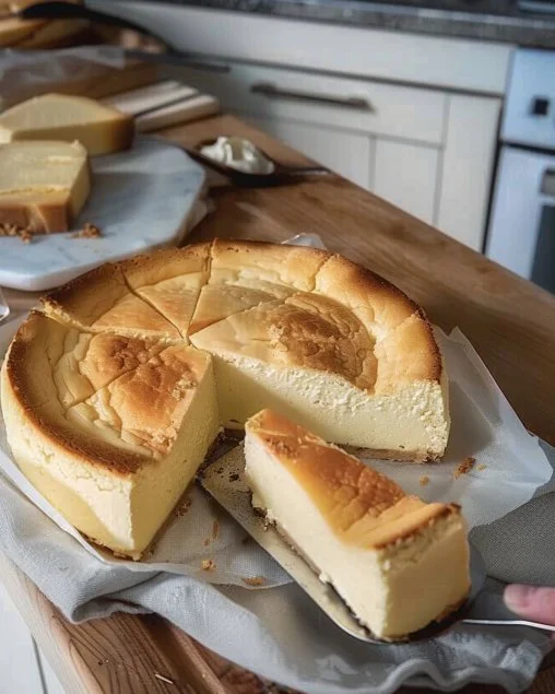 Deliciosa Cheesecake La Viña recién horneada, con textura cremosa y sabor único.