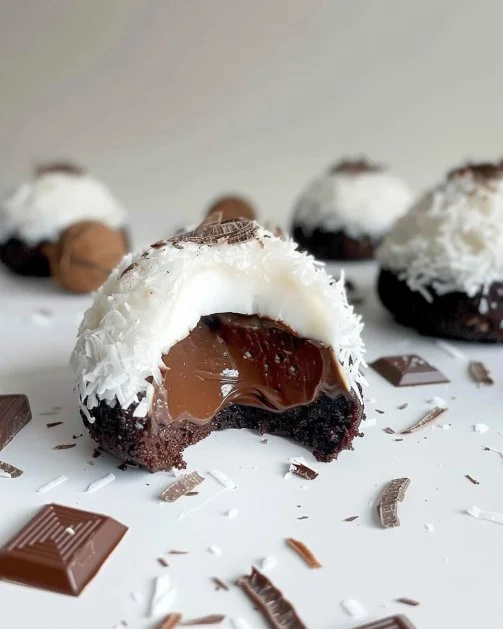 Cúpula de Coco con Crema de Chocolate, un exquisito postre