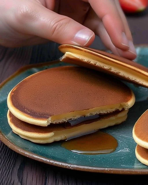 Dorayakis, sabrosas tortitas japonesas rellenas de dulce de poroto rojo