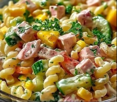 Plato de ensalada fría con vegetales frescos y aderezos sabrosos