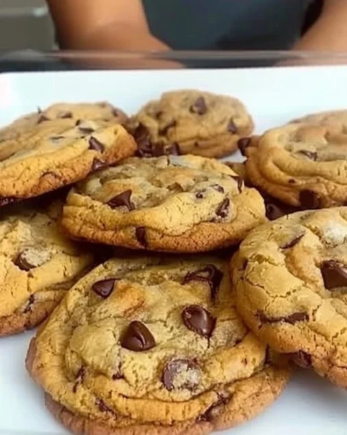 Galletas de chocolate recién horneadas con chispas de chocolate