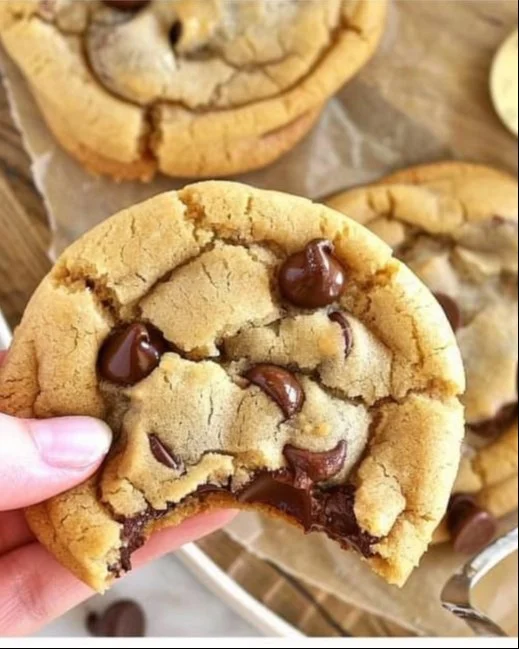 Galletas con chispas de chocolate Crumbl recién horneadas y apetitosas.
