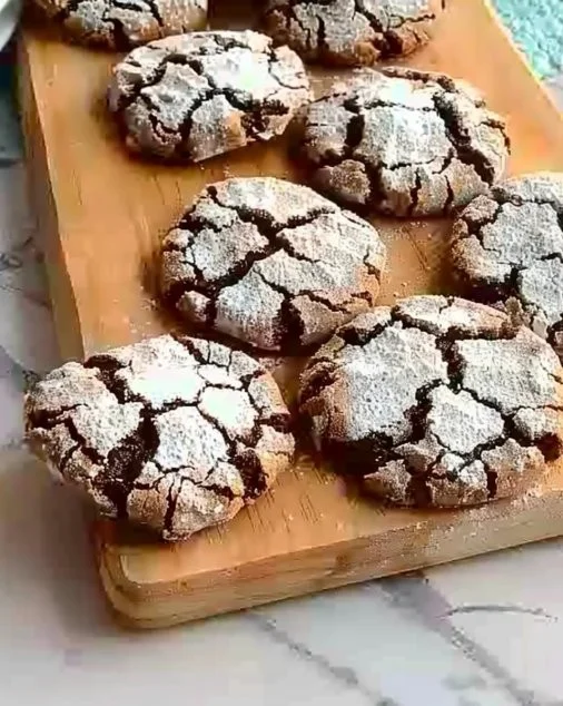 Galletas craqueadas de chocolate recién horneadas con chispas de chocolate